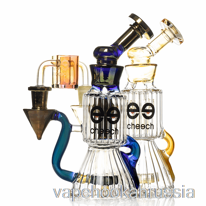 Vape Russia Cheech Glass Diamond Tube Recycler Dab Rig Gold